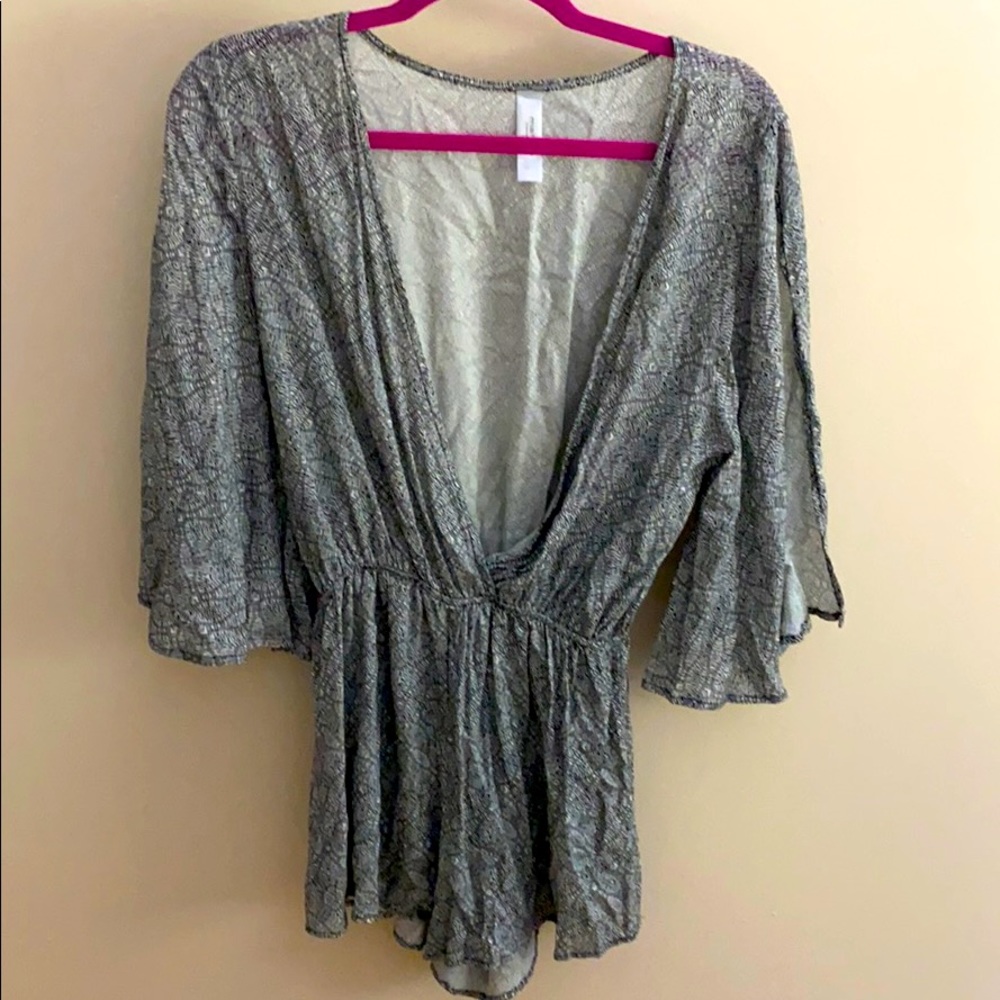 Long v neck romper